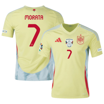 Alvaro Morata 7 Spain National Team 2024 Away Men Jersey - Yellow